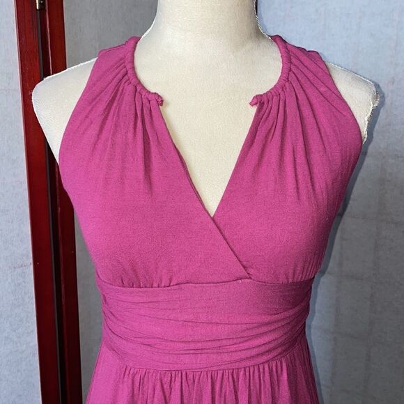 3/$20 Michael Stars Deep Pink/Purple V-Neck Jersey Knit Dress  (Size: XS) - Picture 3 of 12